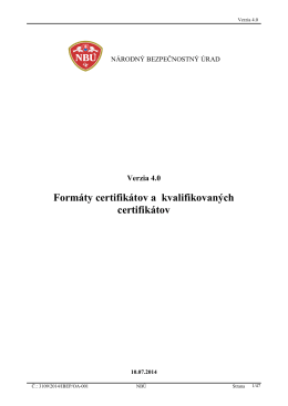 Formáty certifikátov - Národný bezpečnostný úrad