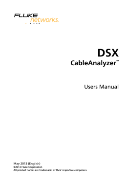 Fluke Versiv DSX 5000 user manual