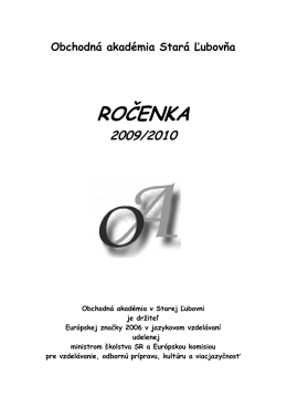 Ročenka 2009/2010 - Obchodná akadémia Stará Ľubovňa