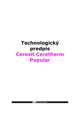 Technologický predpis Ceresit Ceretherm Popular