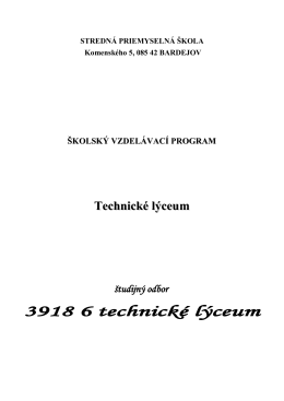 3918 6 technické lýceum - 1. ročník