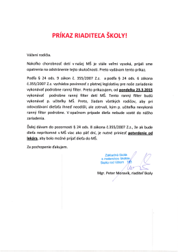 PR&Iacute;KAz RIADITEĽA &scaron;KoLY! - z&aacute;kladn&aacute; &scaron;kola s materskou &scaron;kolou