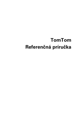 TomTom Referenčná príručka