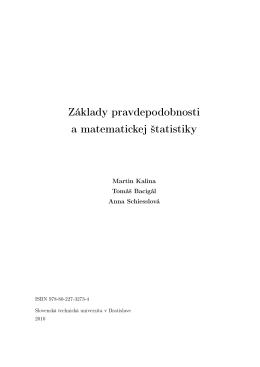 Základy pravdepodobnosti a matematickej štatistiky