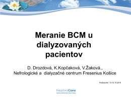 Meranie BCM u dialyzovanýh pacientov