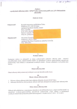 Zmluva o poskytnut&iacute; odbornej st&aacute;že v .KNSP Čadca uzatvoren&aacute;
