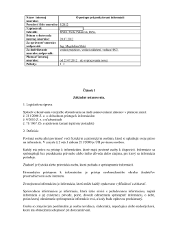 Smernice č. 5/2012 o postupe pri poskytovaní informácií