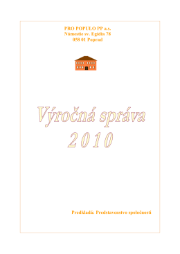 Výročná správa za rok 2010