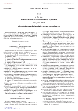 Výnos o štandardoch pre ISVS [č. 312/2010 Z. z.]