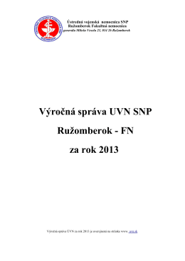 Výročná správa 2013.pdf - Ústredná vojenská nemocnica SNP