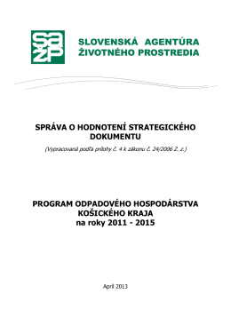 Správa o hodnotení strategického dokumentu