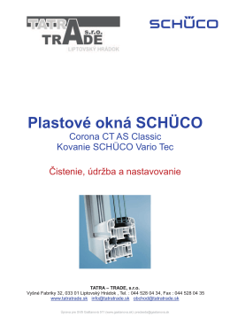 Nastavenie a údržba okien Schüco Corona CT AS
