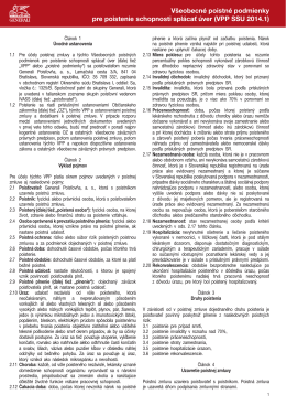 Všeobecné poistné podmienky Generali platné od 6.10.2014