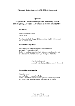Správa o VVČ 2013-14