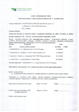 ﬂ Igfranickč služby Z&Aacute;PIS Z PRIESKUML" TRI