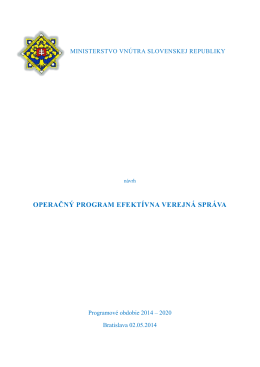 Operačný program Efektívna verejná správa
