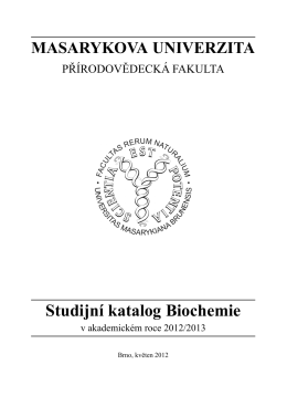 Studijní katalog Biochemie