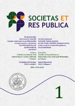 PDF - societas et res publica - Univerzita sv. Cyrila a Metoda v Trnave