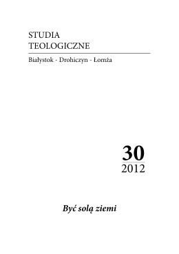 Tom 30 (2012) - Studia Teologiczne