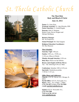 June 22, 2014 - St. Thecla Parish