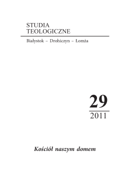 Tom 29 (2011) - Studia Teologiczne