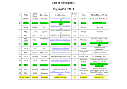 List of Participants Cogmed 5/11/2011