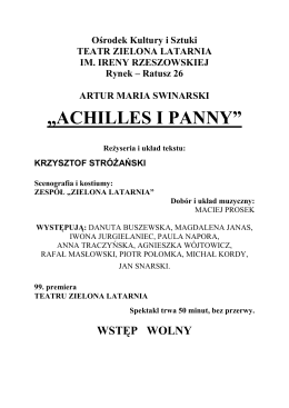 Achilles i Panny - Teatr Zielona Latarnia im. Ireny Rzeszowskiej