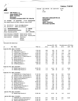 Dodávateľ: AMI TRADE Sr0. Janka Hollého 197/8 06503 Podolínec