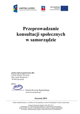 Podręcznik przeprowadzania konsultacji społecznych w samorządzie