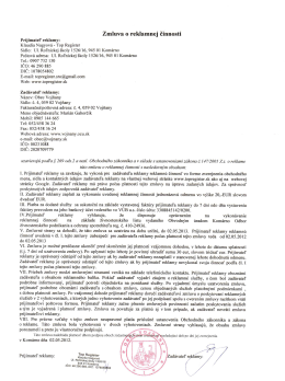 Zmluva o reklamnej činnosti