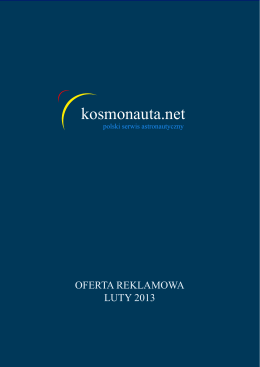 Oferta reklamowa serwisu Kosmonauta.net (luty 2013)