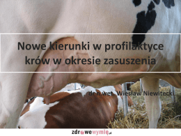 nowe kierunki w profilaktyce krów w okresie zasuszenia