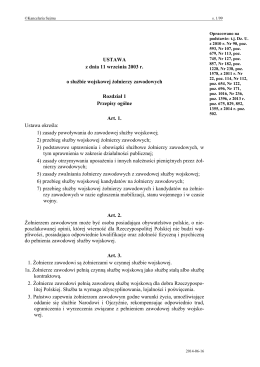 USTAWA z dnia 11 września 2003 r. o służbie wojskowej żołnierzy