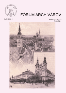 FÓRUM ARCHIVÁROV - Spoločnosť slovenských archivárov
