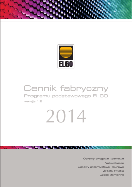 Cennik fabryczny Programu podstawowego ELGO 2014 1.2