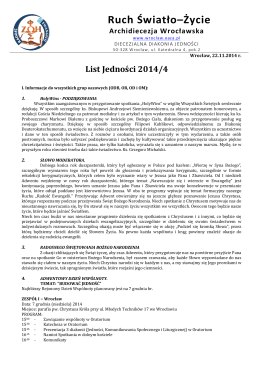2014-4 (pdf) - Ruch Światło-Życie Archidiecezji Wrocławskiej