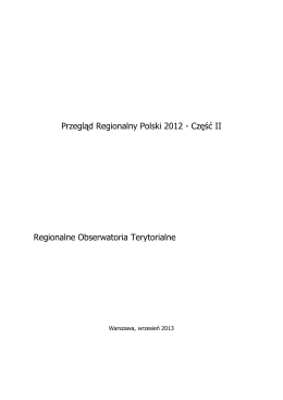 Przegląd Regionalny Polski 2012 - Część II Regionalne