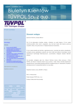 Biuletyn Klientów TÜVPOL Sp. z o.o.