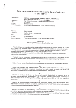 Zmluva o podnikateľskom n&aacute;jme hnuteľnej veci