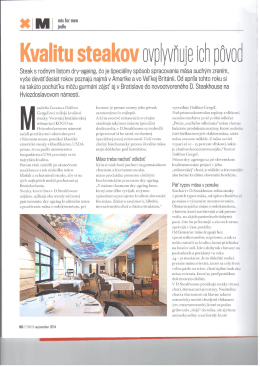 FORMEN | september 2014 Steak s rodným listom