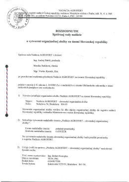 V NADÁCIA AGROFERT