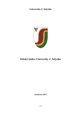 Etický kódex Univerzity J. Selyeho