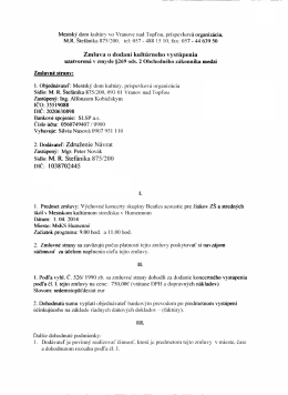 Zmluva o dodaní kultúrneho vystúpenia
