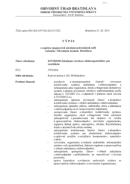 Výpis z registra záujmových združení právnických osôb