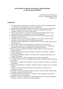 Lista tematow na maturę 2015 (egzamin wewnętrzny z j.polskiego).pdf