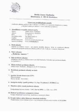 Detský domov Studienka Röntgenova 6 851 0] Bratislava