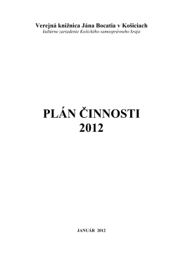 Plán činnosti knižnice na rok 2012
