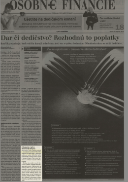 Dar môžete žiadať vrátiť späť len výnimočne (HN 09.08.2011)