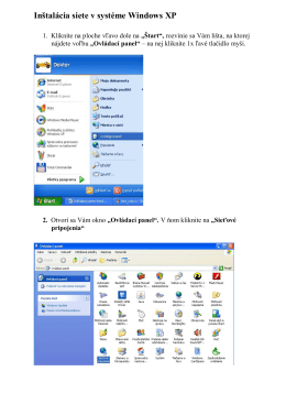 Inštalácia siete v systéme Windows XP
