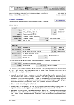 MANDÁTNA ZMLUVA - Súkromná stredná umelecká škola